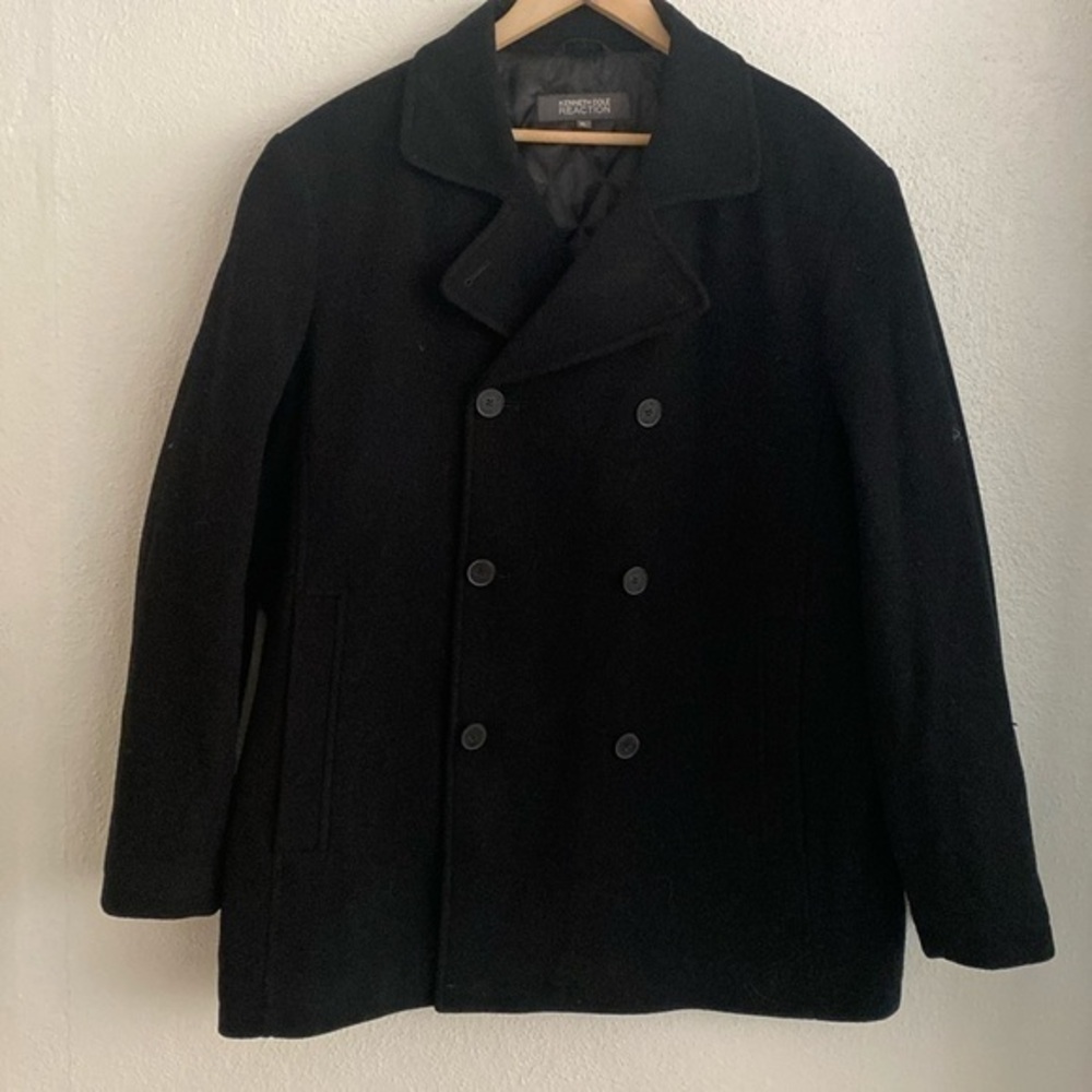 Men’s Black Wool Coat by Kenneth Cole